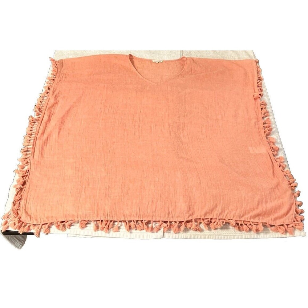 Cotton Blue Ladies Womans Coral Designer Swimsuit Cover Up Size M/L